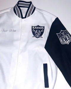 Skull Varsity Letterman(White/Black)