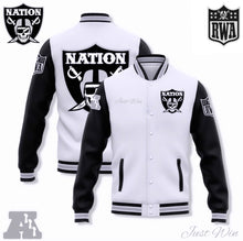 Load image into Gallery viewer, Skull Varsity Letterman(White/Black)