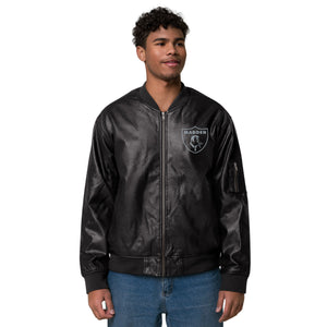 MADDEN SILHOUTTE LEATHER BOMBER JACKET(SILVER)
